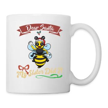 Cher Père Noël Ma sœur l’a fait frères et sœurs Noël - Mug blanc - blanc - Droite