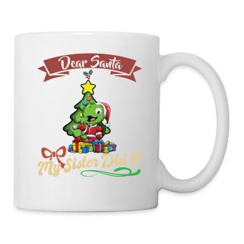 Cher Père Noël Ma sœur l’a fait frères et sœurs Noël - Mug blanc - blanc - Droite