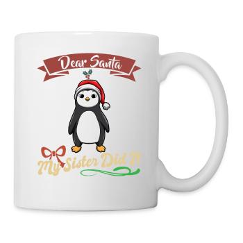 Cher Père Noël Ma sœur l’a fait frères et sœurs Noël - Mug blanc - blanc - Droite