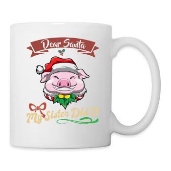Cher Père Noël Ma sœur l’a fait frères et sœurs Noël - Mug blanc - blanc - Droite