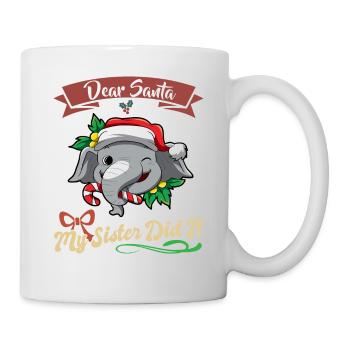 Cher Père Noël Ma sœur l’a fait frères et sœurs Noël - Mug blanc - blanc - Droite