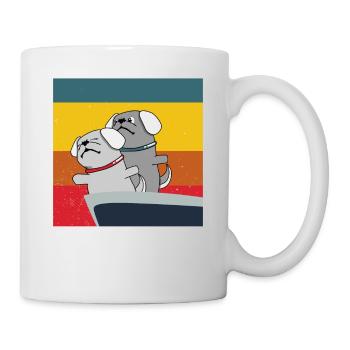 Chien mignon dans Titanic Pose Puppies - Mug blanc - blanc - Droite