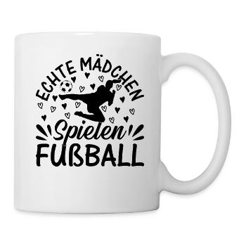 Fußball Spieler Mädchen - Echte Mädchen Spielen F - Tasse - Weiß - Rechts