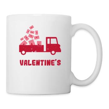 Joyeuse Saint-Valentin Camion rouge avec lettres postales - Mug blanc - blanc - Droite