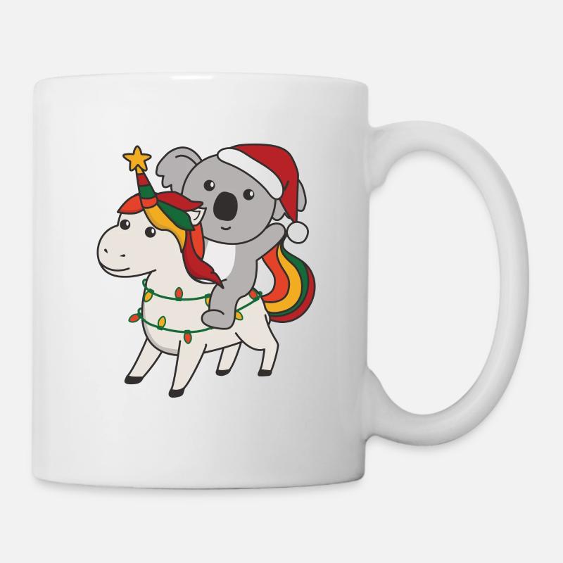 Licorne de Noël Koala Joyeux Noël Licorne - Mug blanc - blanc