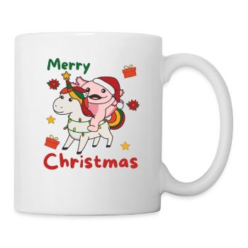 Noël Axolotl Joyeux Noël Licorne - Mug blanc - blanc - Droite