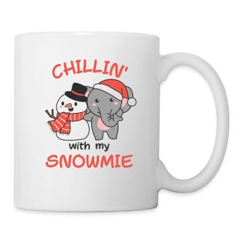 Elephant Chillin avec mon bonhomme de neige - Mug blanc - blanc - Droite
