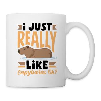 Capybara rongeur J’aime vraiment les capybars ok - Mug blanc - blanc - Droite