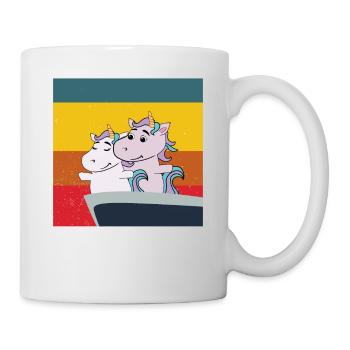 niedliche Einhörner in Titanic Pose süße Pferdchen - Tasse - Weiß - Rechts