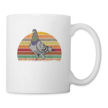 Taube Retro Taubenzüchter Vintage - Tasse - Weiß - Rechts