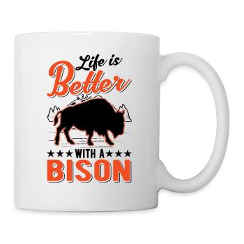 Life is better with a buffalo water buffalo - Mug - white - Right