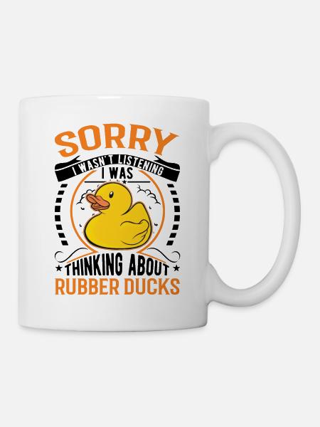 Gummiente Geschenk Quietscheente Badeente - Tasse - Weiß