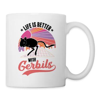 La vie est meilleure avec la gerbille de Gerbille - Mug blanc - blanc - Droite