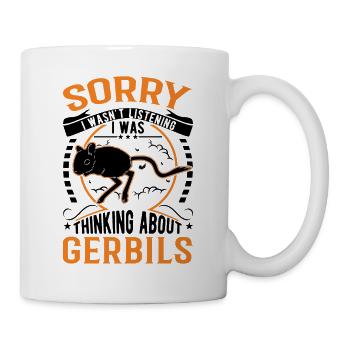 Gerbil Geschenk Mongolische Rennratte Rennmaus - Tasse - Weiß - Rechts