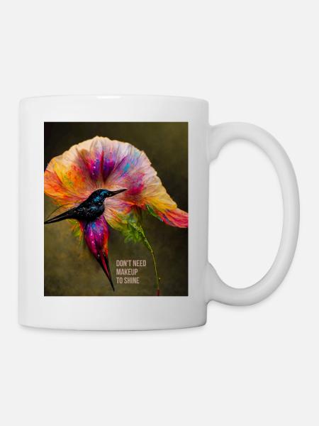Mutig und stark - ein motivierender Slogan für Frauen - Tasse - Weiß