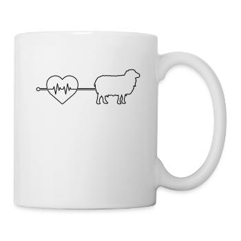 Schaf Herzschlag - Tasse - Weiß - Rechts