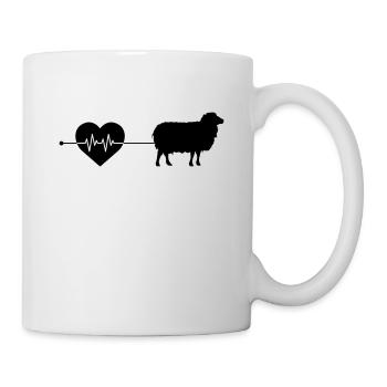 Schaf Herzschlag - Tasse - Weiß - Rechts