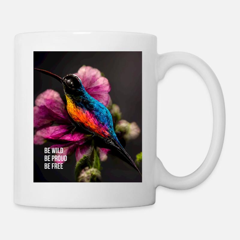 Be wild, brave and free - a motivating slogan - Mug - white