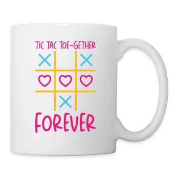 Valentines Kids Family Tic Tac Toe game - Mug - white - Right
