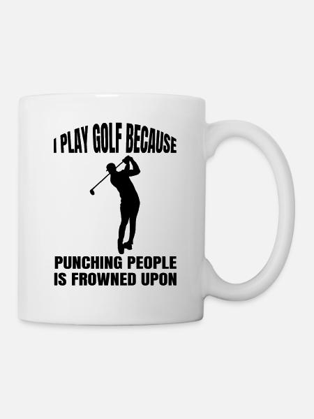 Golf Golfspielerin Golfschläger Spruch Golfball - Tasse - Weiß