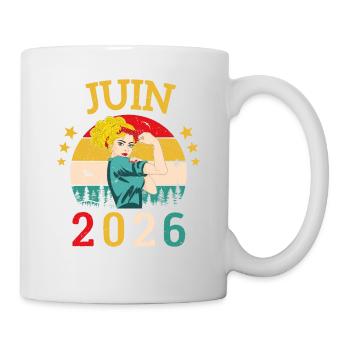Juin 2026 Anniversaire Vintage Happy Birthday - Mug blanc - blanc - Droite