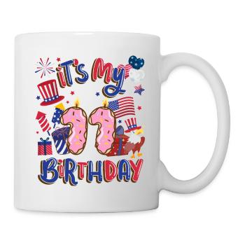 It's my 11th birthday Eagle July 4th - Mug - white - Right