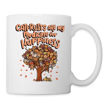 Les fruits du chat sont mon médicament pour le bonheur - Mug blanc - blanc - Droite