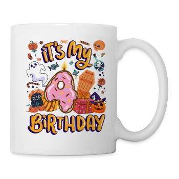 It's my 4 birthday pastry donut halloween 4. - Mug - white - Right