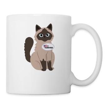 I puked funny cat American choice - Mug - white - Right