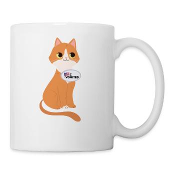 Ich Habe Gekotzt Lustige Katze Amerikanische Wahl - Tasse - Weiß - Rechts