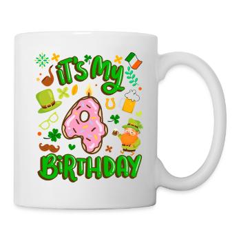 Es Ist Mein 4 Geburtstag Urlaub Donut St. - Tasse - Weiß - Rechts
