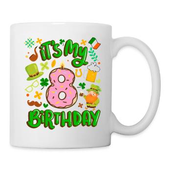 Es Ist Mein 8 Geburtstag Urlaub Donut St. - Tasse - Weiß - Rechts