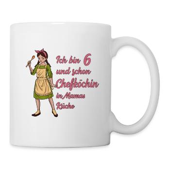 Ich bin 6 - Mädchen Koch - Tasse - Weiß - Rechts