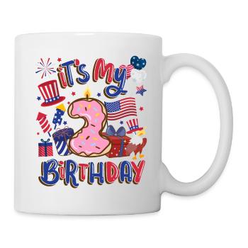 Es Ist Mein 2 Geburtstag Eagle 4. Juli - Tasse - Weiß - Rechts
