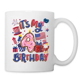 Es Ist Mein 4 Geburtstag Eagle 4. Juli - Tasse - Weiß - Rechts