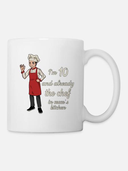 Ich bin 10 - Jungen Koch - Tasse - Weiß