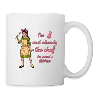 I'm 8 - Girl Chef - Mug - white - Right