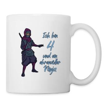 Ich bin 4 - Jungen Ninja - Tasse - Weiß - Rechts