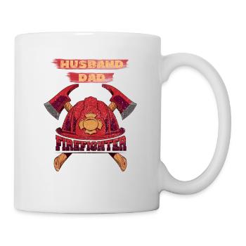 Ehemann Papa Feuerwehrmann - Tasse - Weiß - Rechts