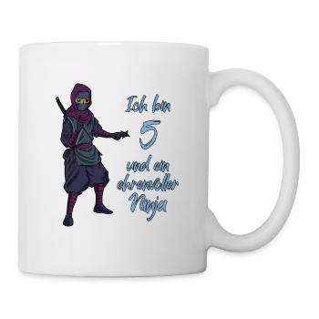 Ich bin 5 - Jungen Ninja - Tasse - Weiß - Rechts