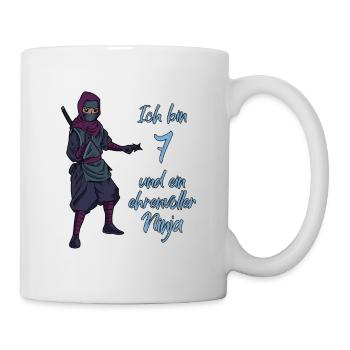 Ich bin 7 - Jungen Ninja - Tasse - Weiß - Rechts