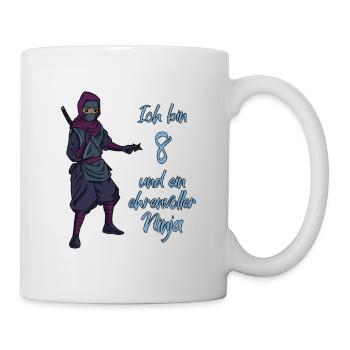Ich bin 8 - Jungen Ninja - Tasse - Weiß - Rechts