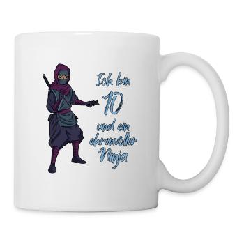 Ich bin 10 - Jungen Ninja - Tasse - Weiß - Rechts