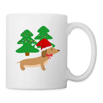 Christmas Dachshund Forest Dog Gift - Mug - white - Right