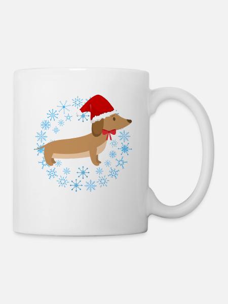 Lustiger Weihnachtsdackel Weihnachten Dackel Hund - Tasse - Weiß