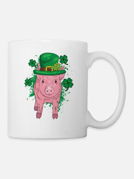 Kleeblatt Glücksschwein - Tasse - Weiß