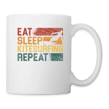 Eat Sleep Kitesurfing Repeat Funny - Mug - white - Right