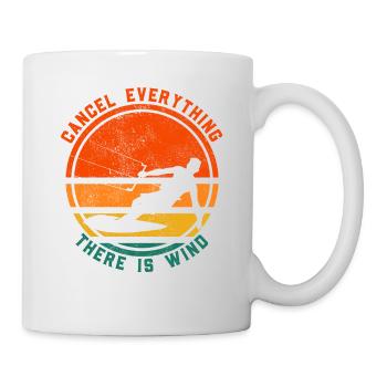 Annuler tout ce qu’il y a vent kitesurf drôle - Mug blanc - blanc - Droite