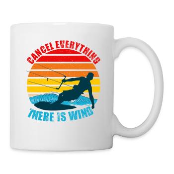 Annuler tout ce qu’il y a vent kitesurf drôle - Mug blanc - blanc - Droite