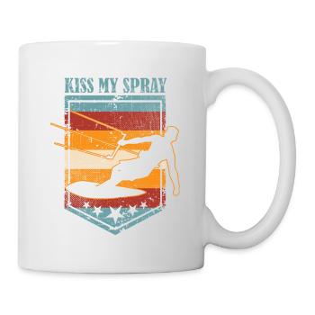 Kiss My Spray Lustiges Kitesurfen - Tasse - Weiß - Rechts